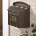 French Bronze Wall mailbox with Door Includes Number Plaque