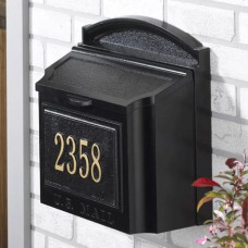  Black Wall Mailbox Package Includes Number Plaque