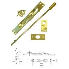 Solid Brass Flush Bolt in Bright Brass ( for metal doors )