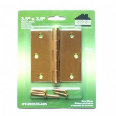 3.5 inch x 3.5 inch x 2.0mm  1/4"  Radius Brass Hinges