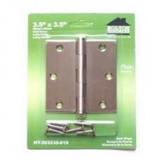 3.5" x3.5" x2.0mm Square Corner Solid Brass Hinges