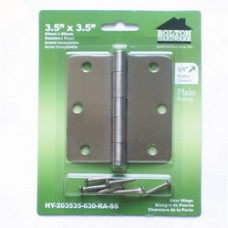 3.5 inch x 3.5 inch x 2mm  1/4"  Radius Stainless Steel Hinges