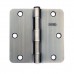 3.5:x3.5" x2.2mm 1/4"  Radius Corner Antique Nickel Steel Hinge