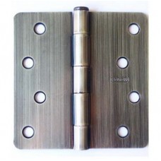 4"  x 4" x2.2mm 1/4"  Corner Antique Brass Finish Steel Hinge