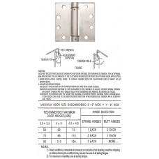 4.5"  x 4.5" x3.4mm Heavy Duty Square Stainless Steel Spring Hinge