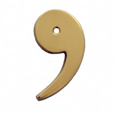 3"  4"  6"  Symbol Comma With Bright Brass Finish.